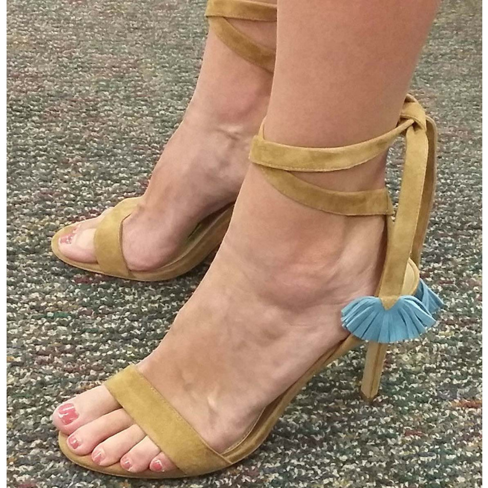 New sexy B Brian Atwood tan suede heels 9.5 - Picture 8 of 8